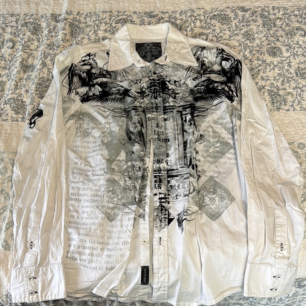 Roar White and Black Lightweight Graphic Jacket